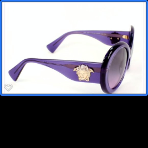 RARE VERSACE PURPLE MEDUSA ROUND SUNGLASSES - Picture 5 of 7